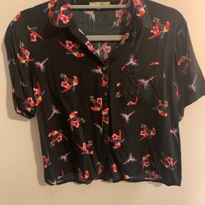 Love notes cropped Hawaiian shirt